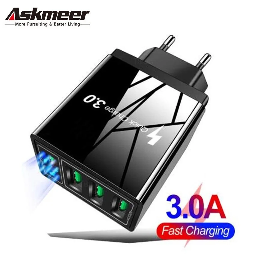 Mobile Phone Charger 4USB QC3.0 Fast Charging Travel Charger US Regulations European Standard Charger
Mobile Phone Charger 4USB QC3.0 Fast Charging Travel Charger US Regulations European Standard Charger