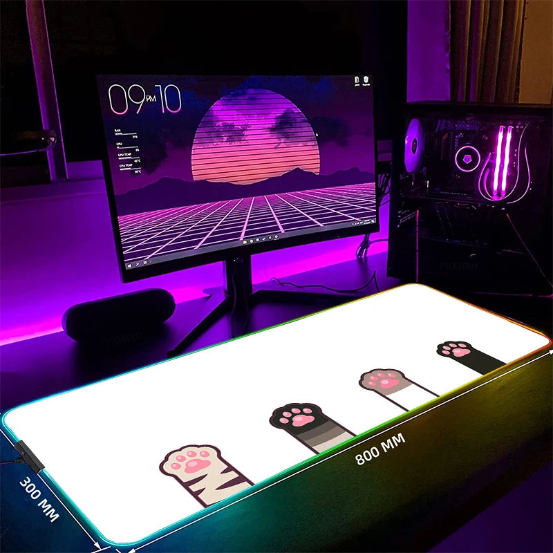 Cat Paw Large RGB Mouse Pad Gaming Mousepads LED Mouse Mat Gamer Desk Mats Rubber Table Rug With Backlit Desk Pads
Cat Paw Large RGB Mouse Pad Gaming Mousepads LED Mouse Mat Gamer Desk Mats Rubber Table Rug With Backlit Desk Pads