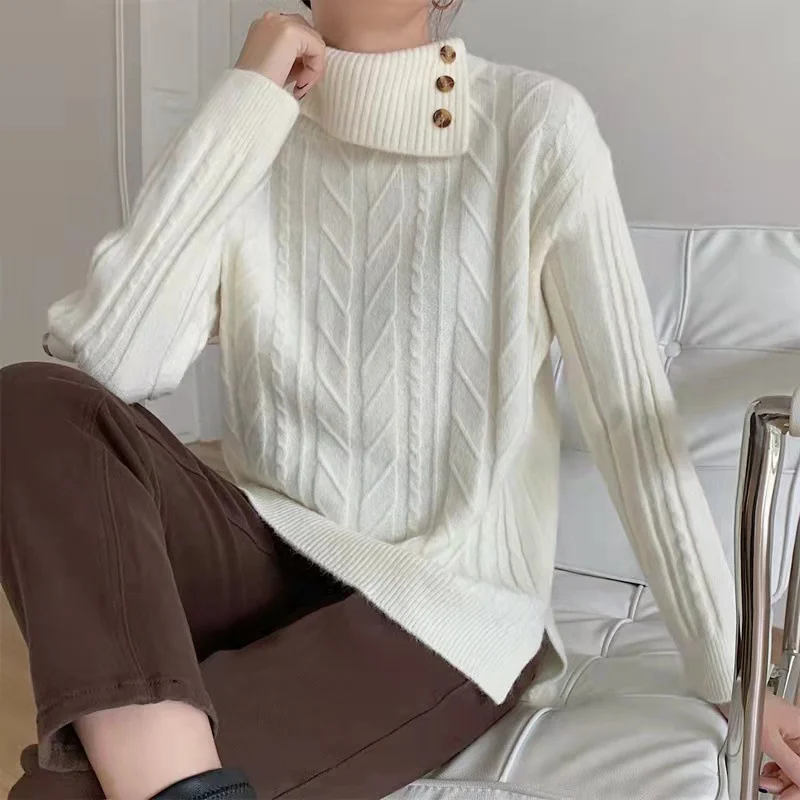 Thickened Turtleneck Bottoming Sweater Female 2022 Autumn Winter Loose Pullover Knitting Bottoming Shirt Sweater Women
Thickened Turtleneck Bottoming Sweater Female 2022 Autumn Winter Loose Pullover Knitting Bottoming Shirt Sweater Women