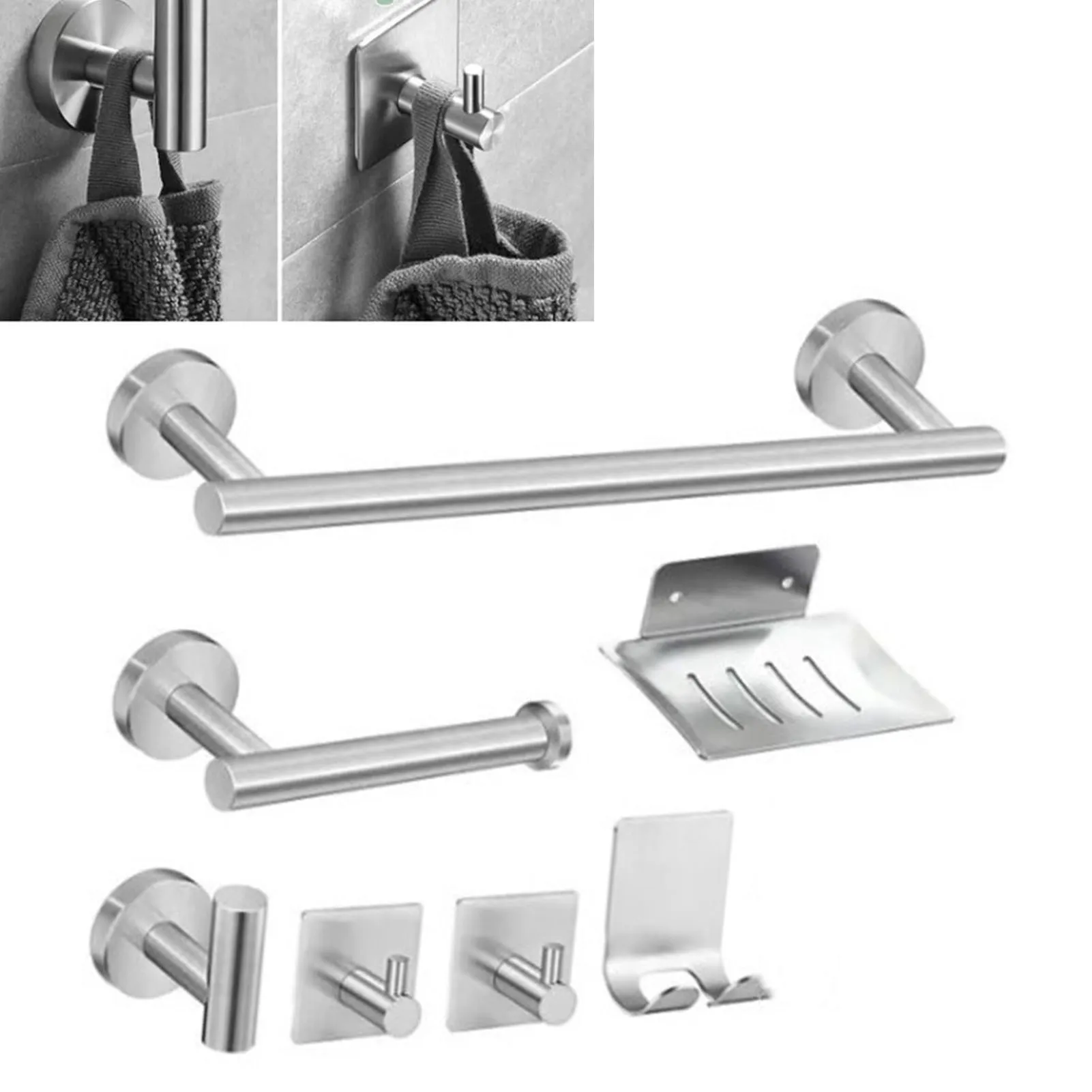Bathroom Hardware Accessories Kit 7 Piece Towel Rack Tissue Holder Coat Hook Razor Hook Soap Tray Multifunction Hook Set
Bathroom Hardware Accessories Kit 7 Piece Towel Rack Tissue Holder Coat Hook Razor Hook Soap Tray Multifunction Hook Set