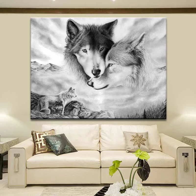 Decorative Painting Living Room Home Decoration Black White Wolf Animal Abstract Canvas Painting Wall Art Print Poster Picture
Decorative Painting Living Room Home Decoration Black White Wolf Animal Abstract Canvas Painting Wall Art Print Poster Picture