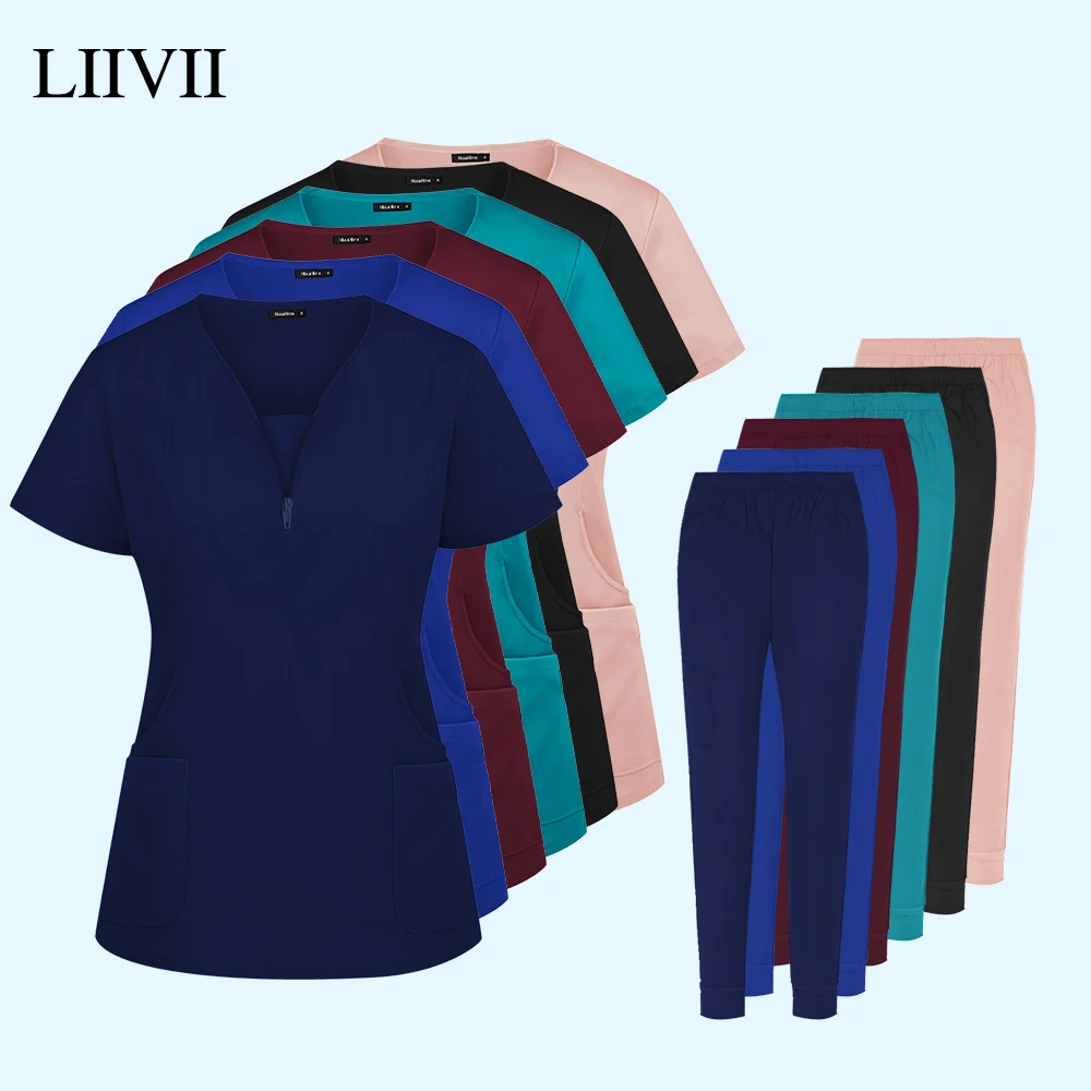 Dentistry Surgical Uniform Pet Grooming Non-sticky Hair Workwear Medical Nurse Uniforms Women Scrubs Sets Thin and Light Clothes
Dentistry Surgical Uniform Pet Grooming Non-sticky Hair Workwear Medical Nurse Uniforms Women Scrubs Sets Thin and Light Clothes