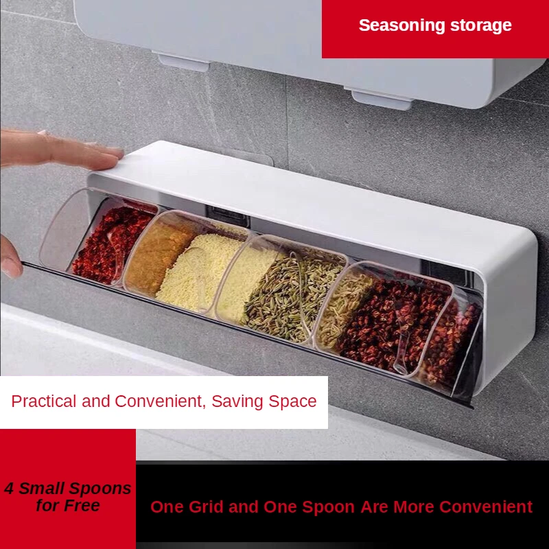Seasoning Box Set Household Combined Kitchen Supplies Four-grid Storage One Multi-grid Seasoning Jar Kitchen Storage 
Seasoning Box Set Household Combined Kitchen Supplies Four-grid Storage One Multi-grid Seasoning Jar Kitchen Storage