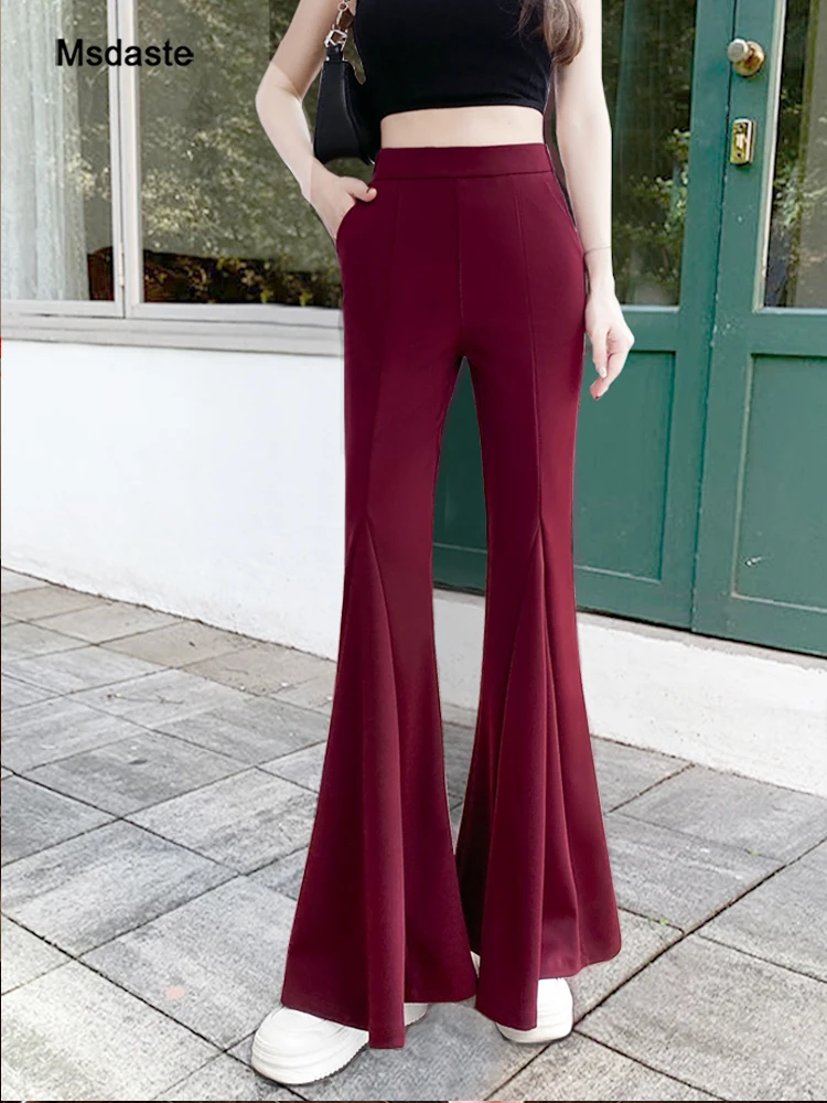 Женские расклешенные брюки, летние женские брюки с высокой талией, женская одежда для работы, деловые брюки, облегающие широкие брюки, свободные женские брюки
Женские расклешенные брюки, летние женские брюки с высокой талией, женская одежда для работы, деловые брюки, облегающие широкие брюки, свободные женские брюки