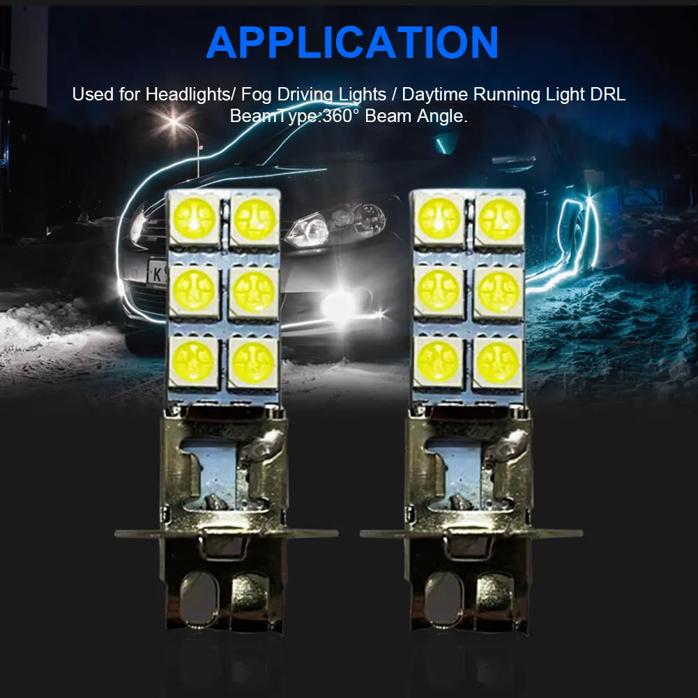 2PC 12V Car H3 LED Headlights Bulbs 5050 6000K Super bright White LED Driving Fog Light Car Headlight Kit Car Accessories
2PC 12V Car H3 LED Headlights Bulbs 5050 6000K Super bright White LED Driving Fog Light Car Headlight Kit Car Accessories