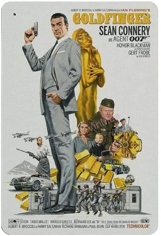 ВИНТАЖНЫЙ ПЛАКАТ, металлический знак Goldfinger Sean Connery, металлический жестяной знак, Настенный декор 8X 12
ВИНТАЖНЫЙ ПЛАКАТ, металлический знак Goldfinger Sean Connery, металлический жестяной знак, Настенный декор 8X 12