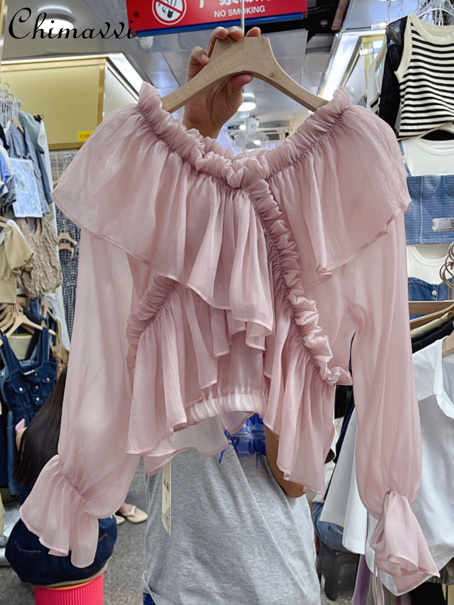 Korean Fashion Ruffles Off-Shoulder Two-Way Wear V-neck Shirts Women 2022 Early Autumn New Slim Fit Sweet Elegant Ladies Blouse
Korean Fashion Ruffles Off-Shoulder Two-Way Wear V-neck Shirts Women 2022 Early Autumn New Slim Fit Sweet Elegant Ladies Blouse