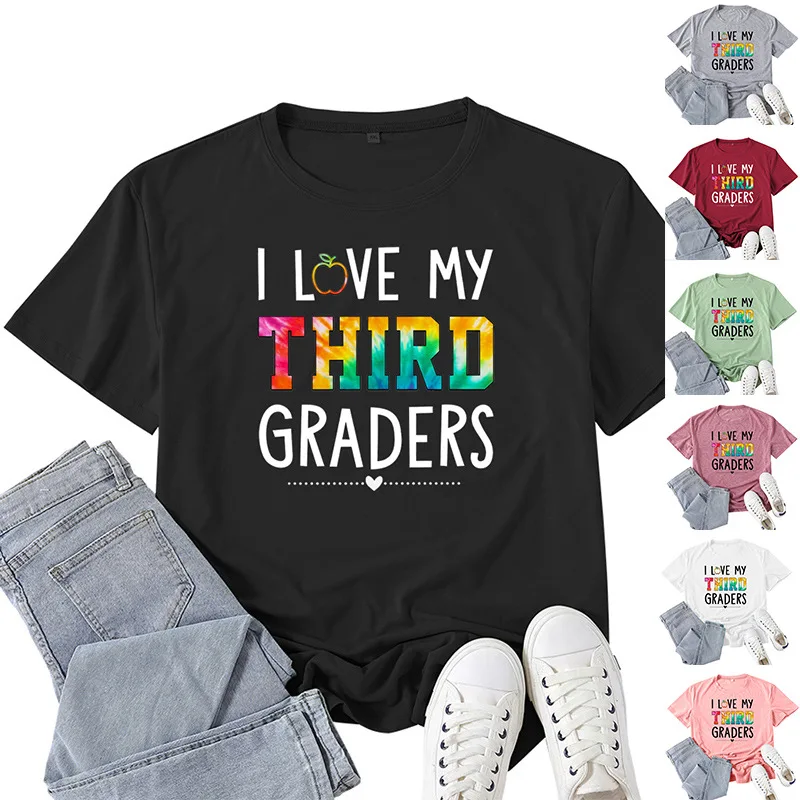 I Love My Third Graders Letter Print T Shirt Women Short Sleeve O Neck Loose Tshirt Summer Women Tee Shirt Tops Camisetas Mujer
I Love My Third Graders Letter Print T Shirt Women Short Sleeve O Neck Loose Tshirt Summer Women Tee Shirt Tops Camisetas Mujer