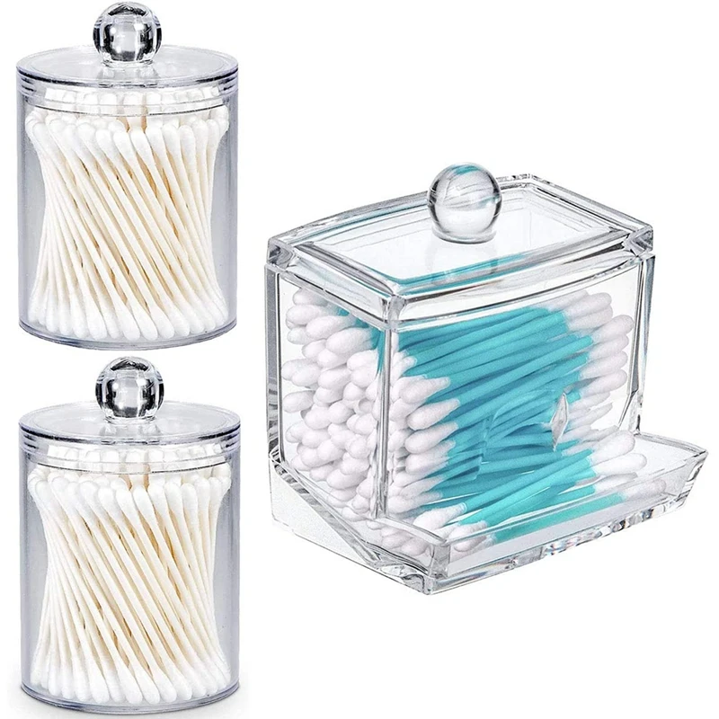 Qtip Holder Cotton Swab Holder Storage Dispenser, Clear Cotton Ball Swab Holder, Apothecary Jars with Lids for Bathroom
Qtip Holder Cotton Swab Holder Storage Dispenser, Clear Cotton Ball Swab Holder, Apothecary Jars with Lids for Bathroom