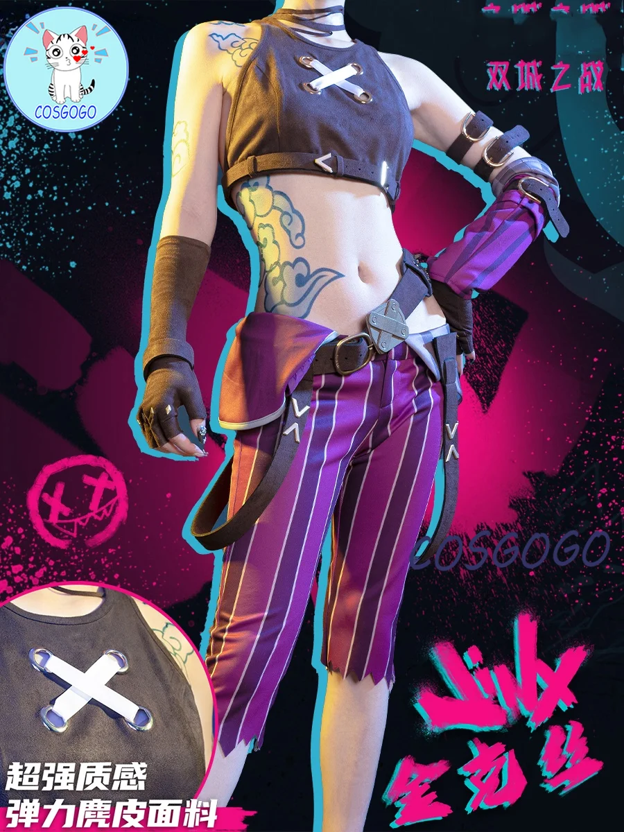 Anime! Game LOL Jinx Battle Of Two Cities Uniform Cosplay Costume Halloween Party Role Play Outfit For Women 2021 NEW
Anime! Game LOL Jinx Battle Of Two Cities Uniform Cosplay Costume Halloween Party Role Play Outfit For Women 2021 NEW