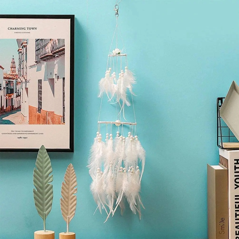 Double Circle White Feather Dream Catcher with LED Fairy Light Wall Hanging Decoration for Bedroom Tent Ceiling Wedding Decor
Double Circle White Feather Dream Catcher with LED Fairy Light Wall Hanging Decoration for Bedroom Tent Ceiling Wedding Decor