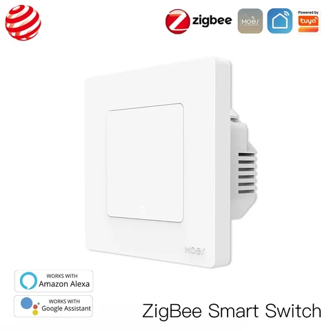 Умные кольцевые выключатели MOES ZigBee3.0 Tuya, кнопка со звездными кольцами, дистанционное управление через приложение Alexa Google Voice