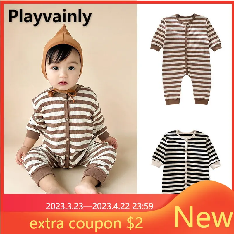 Europe and America Style Spring Baby Girl Boy Romper Round Collar Waffler Stripe Long Sleeve Jumpsuit Kid Clothes Clothing E3016
Europe and America Style Spring Baby Girl Boy Romper Round Collar Waffler Stripe Long Sleeve Jumpsuit Kid Clothes Clothing E3016