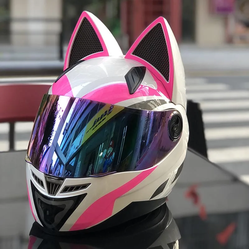 

Мотоциклетный шлем NITRINOS для мужчин и женщин, индивидуальный шлем белого и розового цвета на все лицо, гоночные шлемы, M /L/XL /XXL