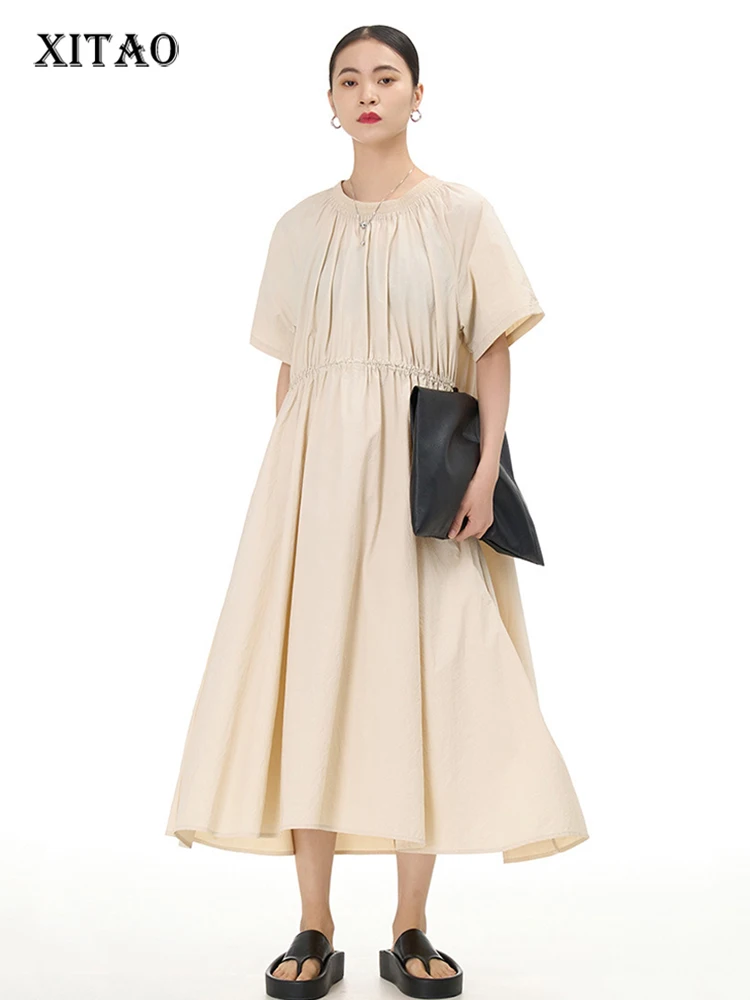 XITAO Casual Folds Dress Fashion Elegant Women 2023 Summer New Loose Appear Thin O-neck Pullover Solid Color Dress HQQ0904
XITAO Casual Folds Dress Fashion Elegant Women 2023 Summer New Loose Appear Thin O-neck Pullover Solid Color Dress HQQ0904