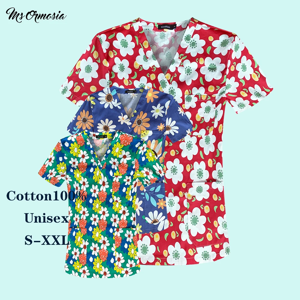 Women Nursing Uniform Scrub Blouse Casual Short Sleeve Scrub Tops Working Clothes Nurse Print Tshirt V-neck Pocket Women Clothes
Women Nursing Uniform Scrub Blouse Casual Short Sleeve Scrub Tops Working Clothes Nurse Print Tshirt V-neck Pocket Women Clothes