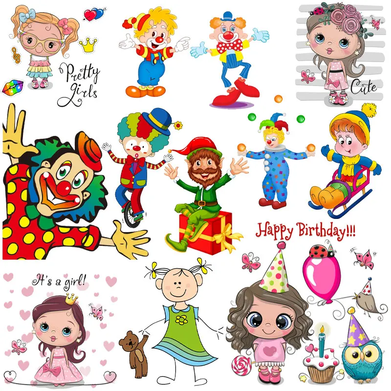 

Cute Girl Magic Fusible Clothing Patch Clothing Thermoadhesive Patches Iron on Patches Design Heat Transfer Stickers for T Shirt