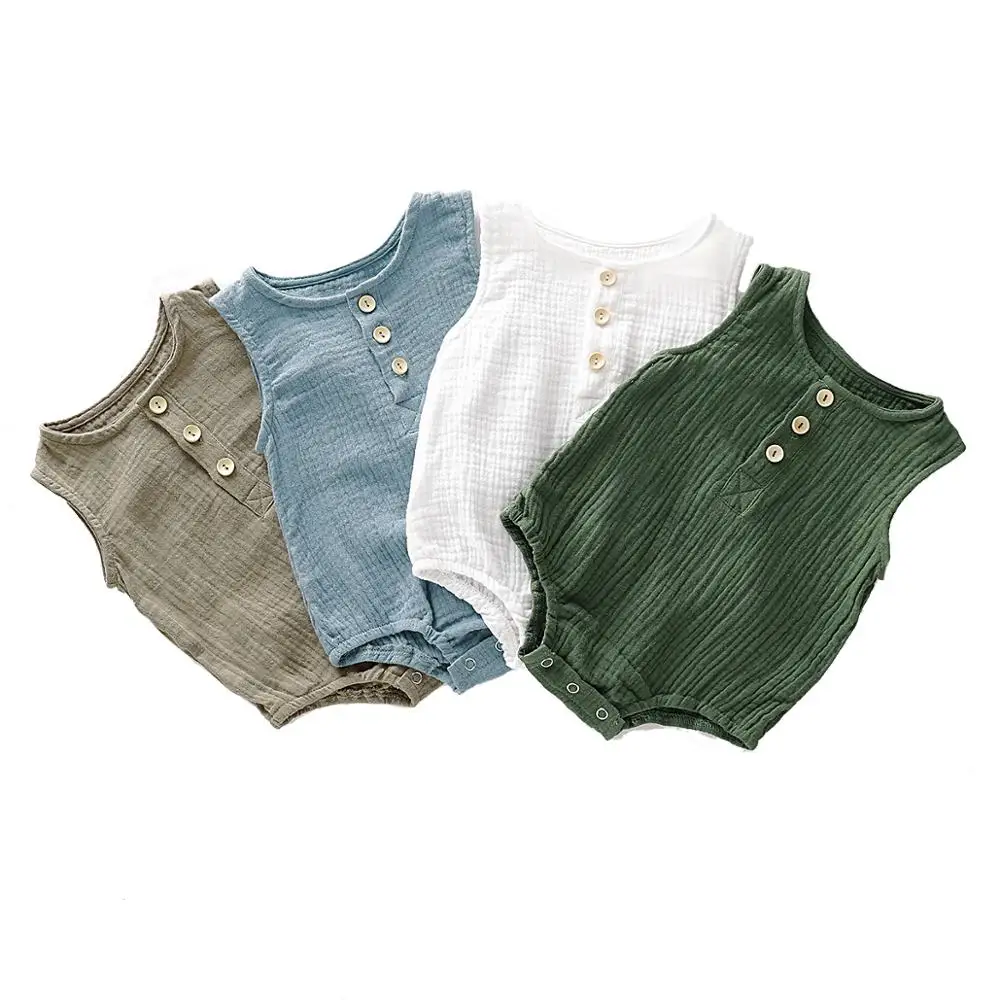 Summer Infant Baby Boys Girls Romper Muslin Sleeveless Newborn Rompers Fashion Baby Clothing
Summer Infant Baby Boys Girls Romper Muslin Sleeveless Newborn Rompers Fashion Baby Clothing
