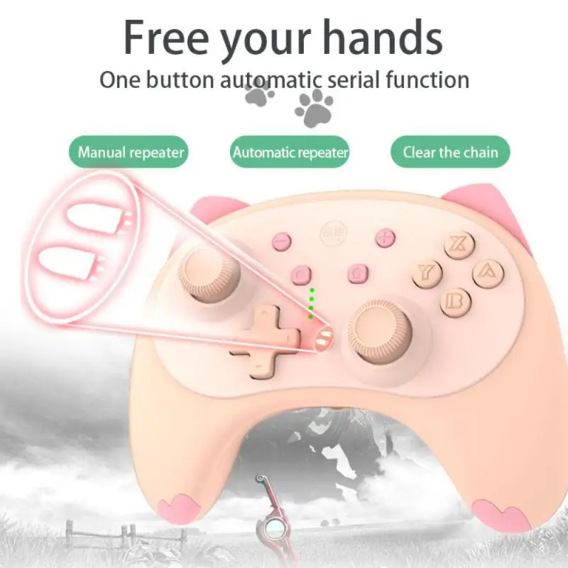 Cartoon Kitten Wake Up Voice Wireless Controller Headset Support Compatible Switch/Switch lite/Switch OLED 
Cartoon Kitten Wake Up Voice Wireless Controller Headset Support Compatible Switch/Switch lite/Switch OLED