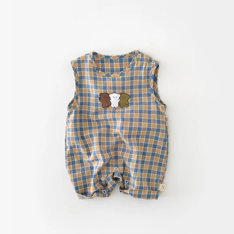 HoneyCherry Summer New Baby Plaid Sleeveless One Piece Bodysuit Infant and Toddler Outer Wear Short Crawling Clothes
HoneyCherry Summer New Baby Plaid Sleeveless One Piece Bodysuit Infant and Toddler Outer Wear Short Crawling Clothes