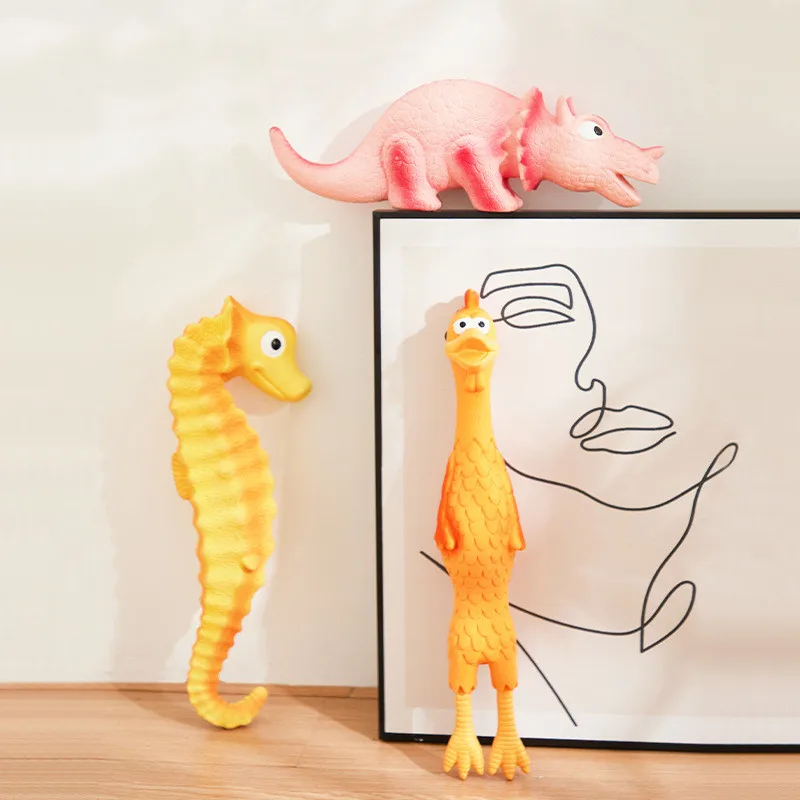 Rubber Screaming Chicken Seahorse Triceratops Squeak Pet Toys Large Dog Universal For All Dogs Chewing Interactive Pet Products
Rubber Screaming Chicken Seahorse Triceratops Squeak Pet Toys Large Dog Universal For All Dogs Chewing Interactive Pet Products
