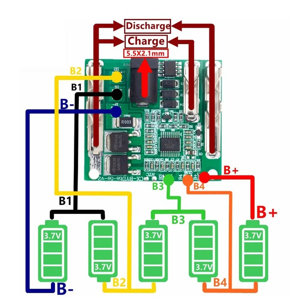 5S 18V 21V 20A Battery Charging Protection Board Li-Ion Battery Circuit Board Charger Module Charging Board For Power Tools
5S 18V 21V 20A Battery Charging Protection Board Li-Ion Battery Circuit Board Charger Module Charging Board For Power Tools