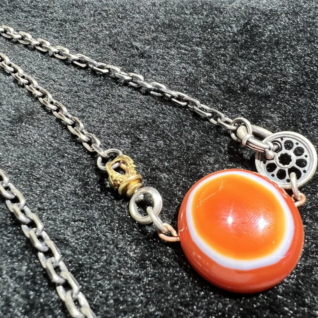 1pcs/lot Natural Striped Sheep Eye Agate Dzi Beads s925 Silver Clavicle Chain precious accessories gem jewelry folk-custom red
1pcs/lot Natural Striped Sheep Eye Agate Dzi Beads s925 Silver Clavicle Chain precious accessories gem jewelry folk-custom red