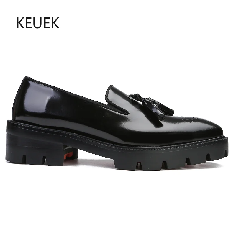 Thick-Sole Tassels Men Shoes Fashion Genuine Leather Loafers Slip-On Zapatos Hombre Luxury Designer Platform Shoes 6C
Thick-Sole Tassels Men Shoes Fashion Genuine Leather Loafers Slip-On Zapatos Hombre Luxury Designer Platform Shoes 6C