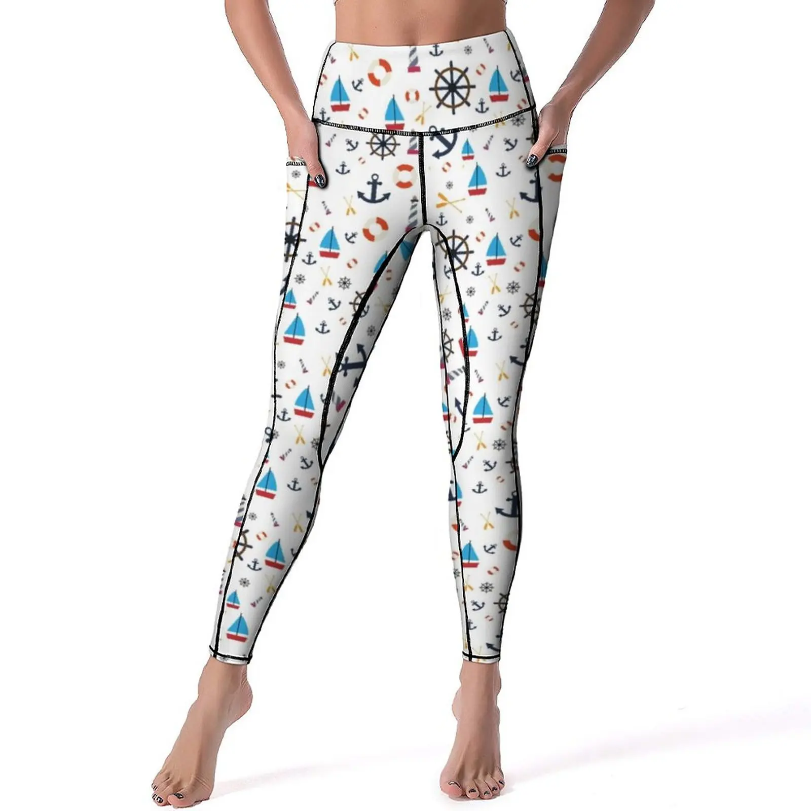 Nautical Theme Leggings Sexy High Waist Yoga Pants Fashion Stretch Leggins Pockets Female Pattern Gym Sport Legging
Nautical Theme Leggings Sexy High Waist Yoga Pants Fashion Stretch Leggins Pockets Female Pattern Gym Sport Legging