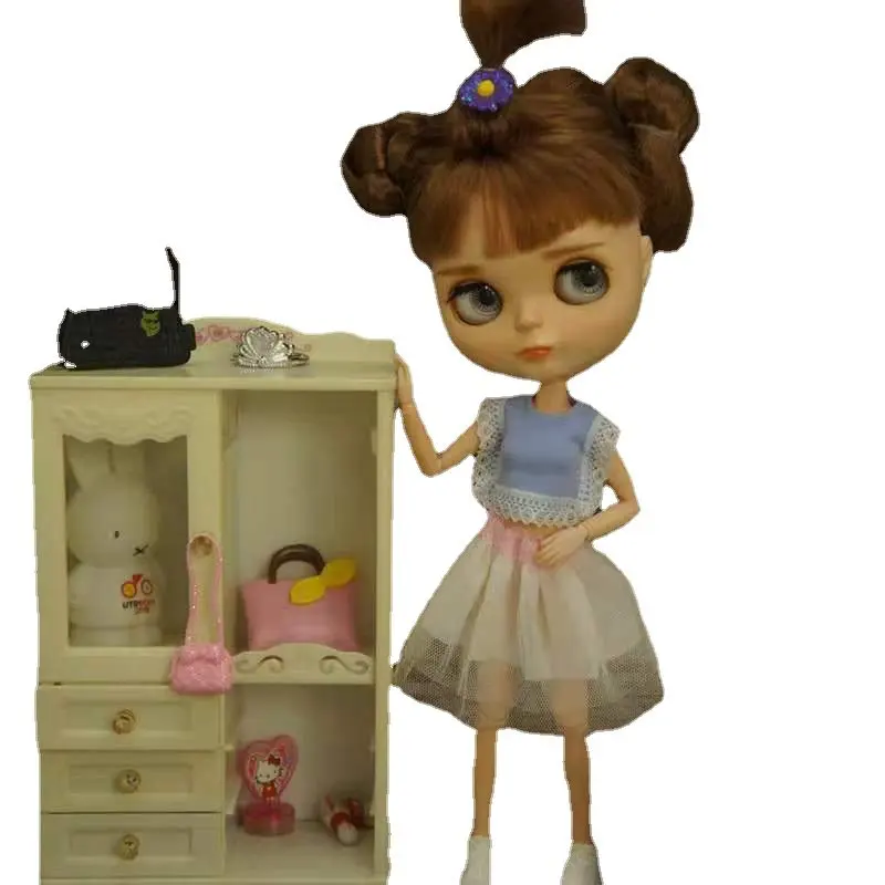 11.5" Doll Outfits For Blyth Dolls Accessories Light Blue Shirt Top White Lace Skirt For Blythe Clothes Kids Cosplay Toys 1/6 
11.5" Doll Outfits For Blyth Dolls Accessories Light Blue Shirt Top White Lace Skirt For Blythe Clothes Kids Cosplay Toys 1/6