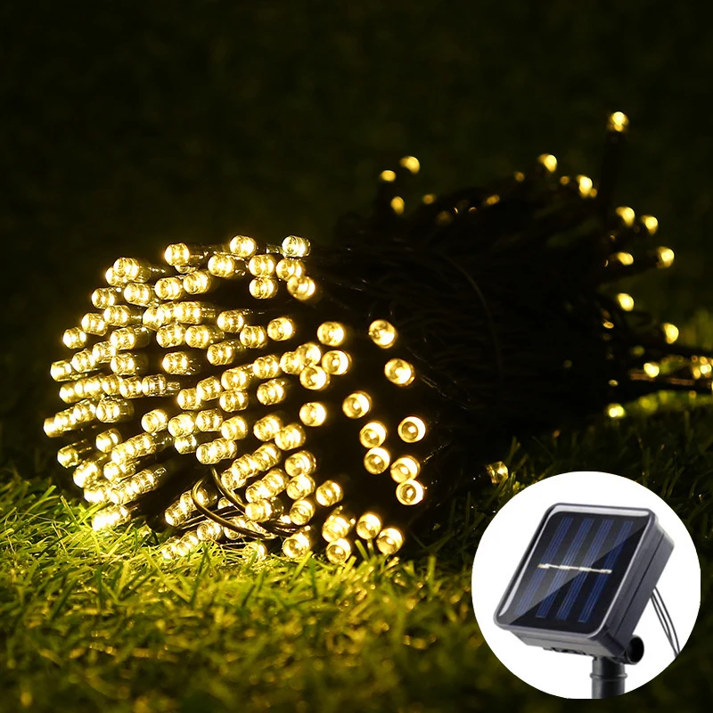 

1pack Solar String Fairy Light LED Outdoor Waterproof 5M/7M/12M/22M Garland Street Lamp Festoon Christmas Party For Garden Decor