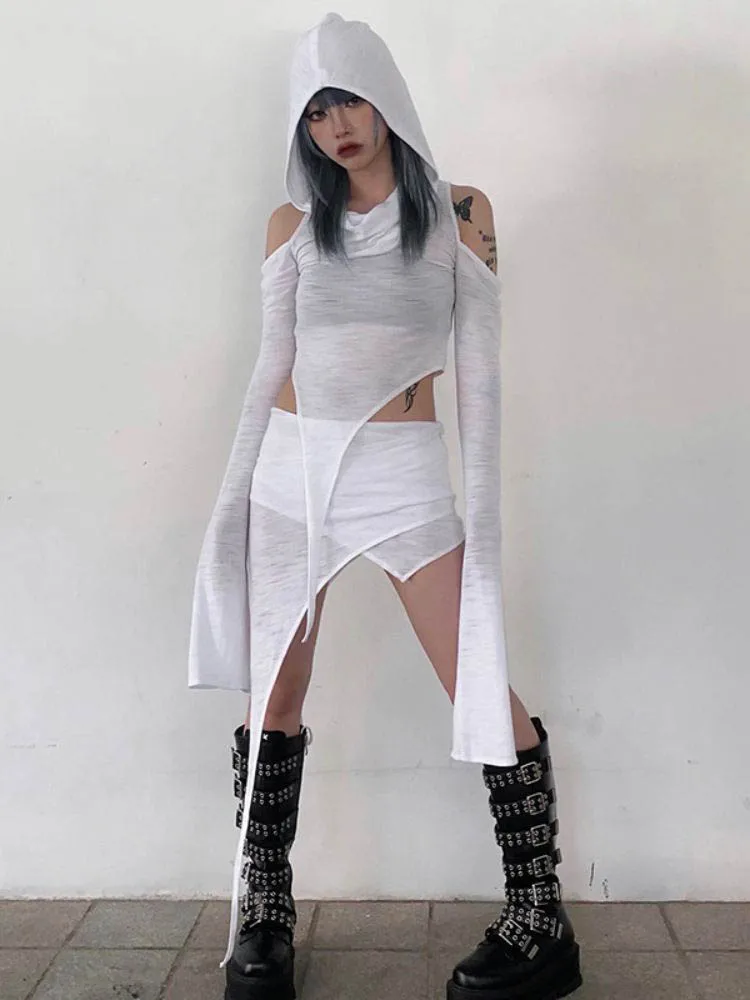 2023 Two Pieces Set Hooded T-shirts Off Shoulder Asymmetry Long Sleeve Crop Top Women Slim Y2k Aesthetic Fashion Solid Skirts
2023 Two Pieces Set Hooded T-shirts Off Shoulder Asymmetry Long Sleeve Crop Top Women Slim Y2k Aesthetic Fashion Solid Skirts