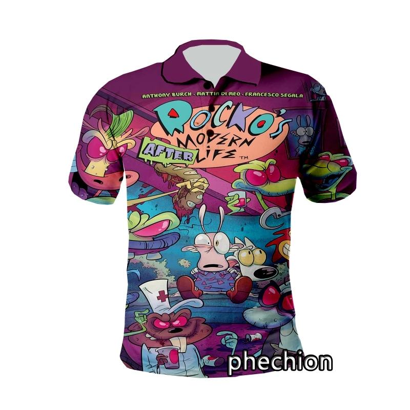 Новая модная спортивная рубашка поло phechion Rocko's Modern Life с 3D принтом, уличная одежда в стиле Харадзюку, повседневные топы для фитнеса, унисекс, M21
Новая модная спортивная рубашка поло phechion Rocko's Modern Life с 3D принтом, уличная одежда в стиле Харадзюку, повседневные топы для фитнеса, унисекс, M21