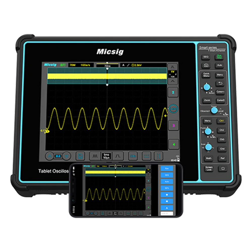 

Осциллограф Micsig STO2002, цифровой 2-канальный высокопроизводительный многофункциональный планшетный осциллограф 1 Гвыб/с