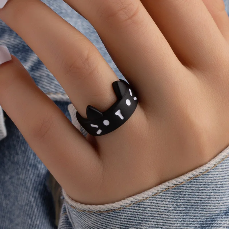Cute Cartoon Cat Women's Ring Size 7# Black Matte Lolita Fashion Accessories Gift Wholesale
Cute Cartoon Cat Women's Ring Size 7# Black Matte Lolita Fashion Accessories Gift Wholesale