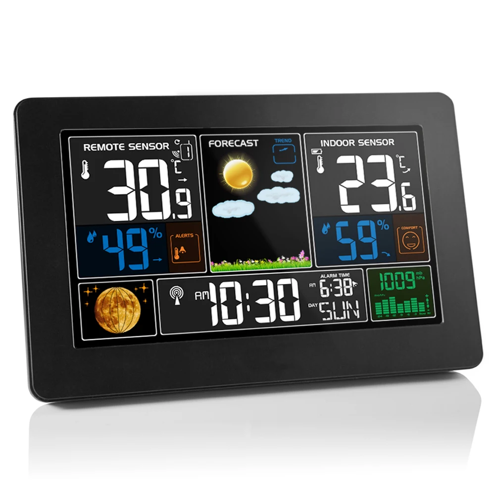 Weather Station Wireless Indoor Outdoor Digital Alarm Clock Time Calendar Temperature Humidity Weather Forecast Wall Watch Tool
Weather Station Wireless Indoor Outdoor Digital Alarm Clock Time Calendar Temperature Humidity Weather Forecast Wall Watch Tool