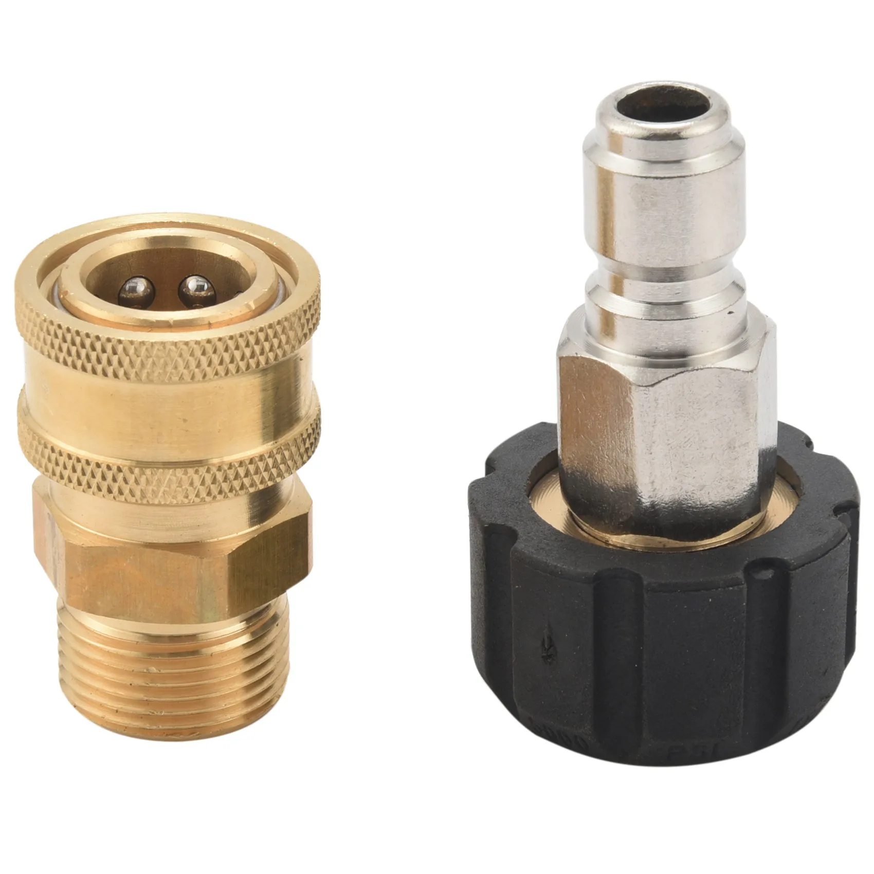 Pressure Washer Adapter Set, Quick Connect Kit, Metric M22 15Mm Female Swivel To M22 Male Fitting, 5000 Psi
Pressure Washer Adapter Set, Quick Connect Kit, Metric M22 15Mm Female Swivel To M22 Male Fitting, 5000 Psi