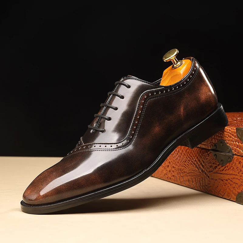 Brogue Shoes of Men Brown Black Handmade Men Dress Shoes Round Toe Lace-up Free Shipping Zapatos De Hombre
Brogue Shoes of Men Brown Black Handmade Men Dress Shoes Round Toe Lace-up Free Shipping Zapatos De Hombre