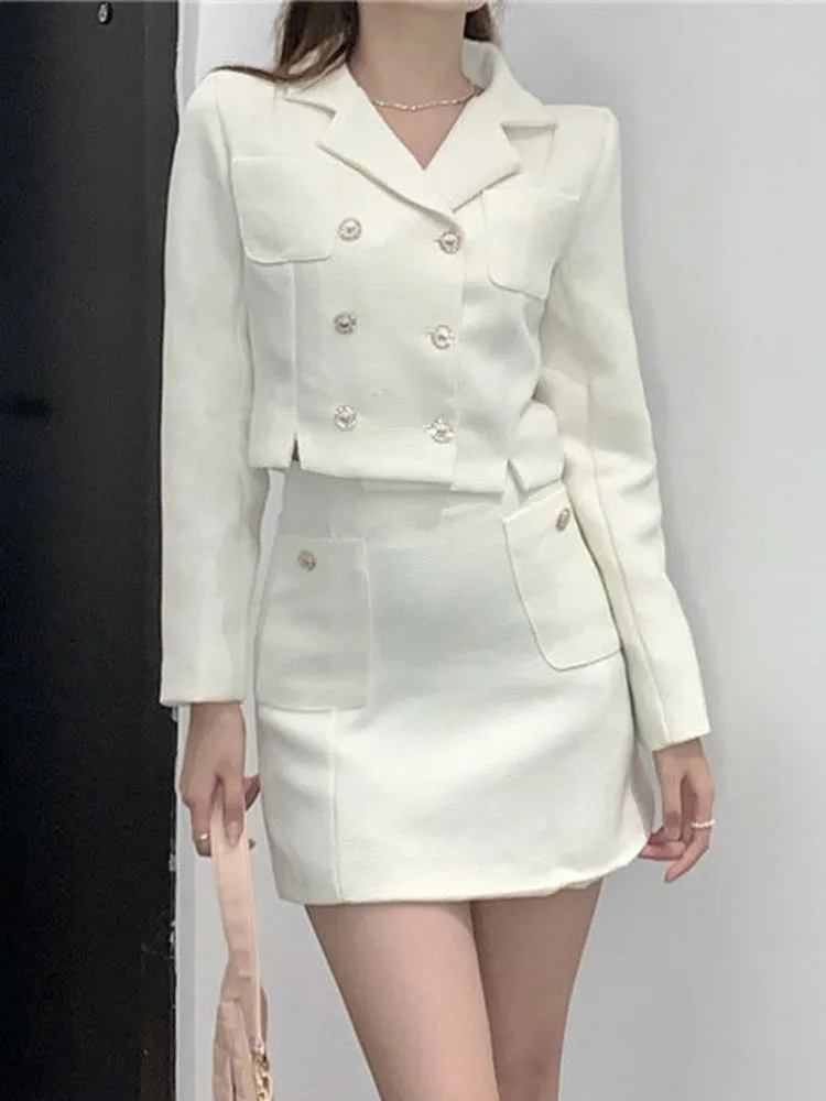 Autumn Small Fragrance 2 Piece Sets Women Outfits Korean Fashion Short Jacket Coat + Mini Skirt Suits Casual Two Piece Set
Autumn Small Fragrance 2 Piece Sets Women Outfits Korean Fashion Short Jacket Coat + Mini Skirt Suits Casual Two Piece Set