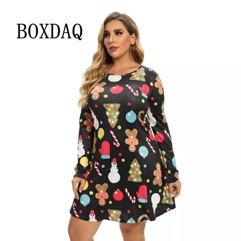 Winter Christmas Dress Women 50S 60S Vintage Robe Elegant Party Dress Long Sleeve Casual Cartoon Print Loose A-Line Dress Female
Winter Christmas Dress Women 50S 60S Vintage Robe Elegant Party Dress Long Sleeve Casual Cartoon Print Loose A-Line Dress Female