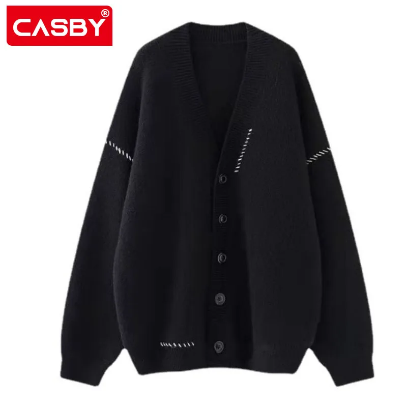 Custom Logo Ladies V-Neck Colorblock Knit Sweater Jacket With Buttons Simple Loose Sweater Cardigan Women's Clothing
Custom Logo Ladies V-Neck Colorblock Knit Sweater Jacket With Buttons Simple Loose Sweater Cardigan Women's Clothing