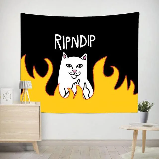 Finger Cat Ripndip Fashion Wall Hanging Tapestry Cartoon Anime Tapestry Aesthetic Room Sofa Blanket Funny Wall Decoration
Finger Cat Ripndip Fashion Wall Hanging Tapestry Cartoon Anime Tapestry Aesthetic Room Sofa Blanket Funny Wall Decoration