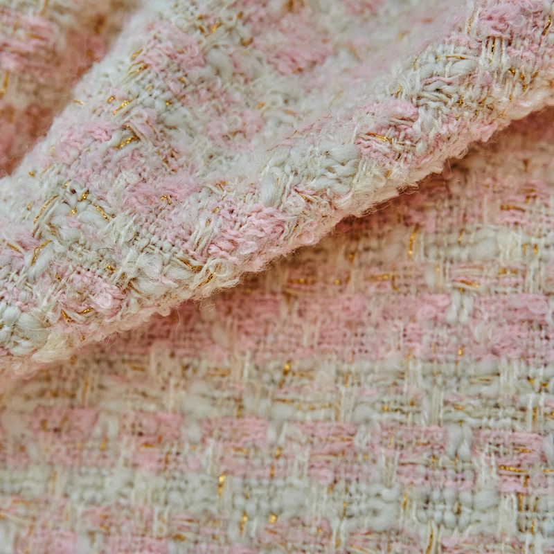 Pink Gold Line Wool Tweed Fabric For Coat Skirt Telas Por Metro Tissus Au MÈTre Ткань Для Шитья Sewing By The Yard Tecido Diy
Pink Gold Line Wool Tweed Fabric For Coat Skirt Telas Por Metro Tissus Au MÈTre Ткань Для Шитья Sewing By The Yard Tecido Diy