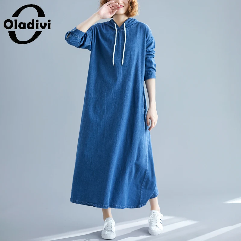 Oladivi модное женское джинсовое платье большого размера на весну и осень, повседневные свободные джинсовые платья с длинным рукавом, платья ...
Oladivi модное женское джинсовое платье большого размера на весну и осень, повседневные свободные джинсовые платья с длинным рукавом, платья ...