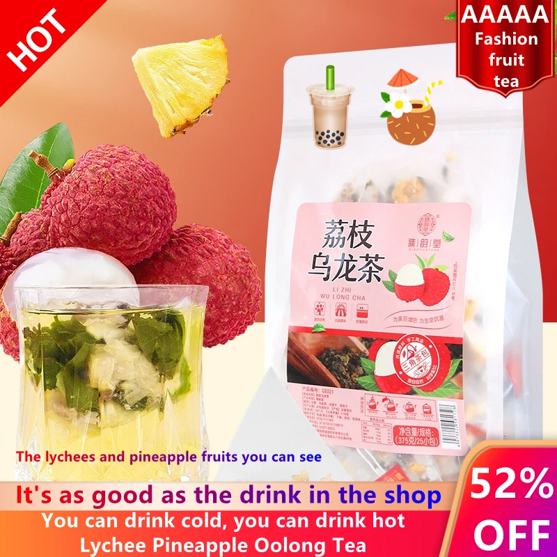 Lychee Pineapple Oolong Tea 375g/25 bags Dried Lychee Dried Pineapple Cold Drink Hot Drink Healthy slimming beauty anti-aging
Lychee Pineapple Oolong Tea 375g/25 bags Dried Lychee Dried Pineapple Cold Drink Hot Drink Healthy slimming beauty anti-aging