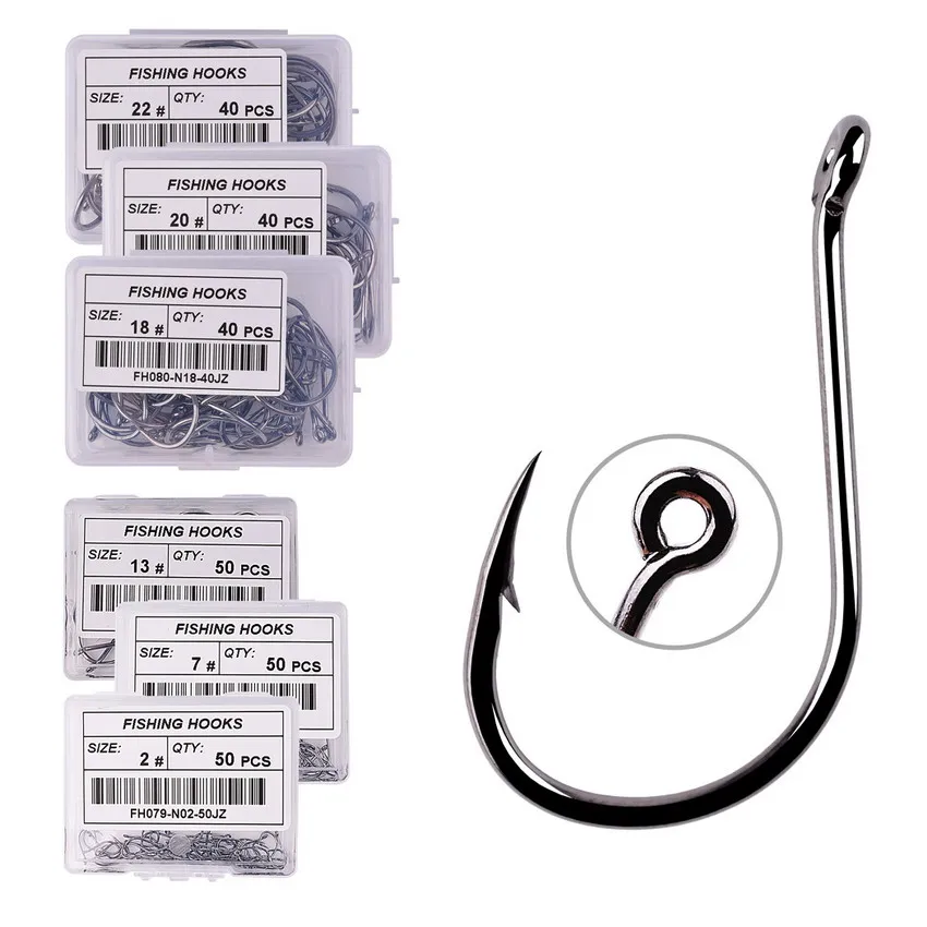 50pcs / 20pcs / Box Circle Carp Eyed Fishing Hook Size 2-22# Ring eye Japan Fishhooks Fishing Hooks Single Jig Fish Hook Tackle
50pcs / 20pcs / Box Circle Carp Eyed Fishing Hook Size 2-22# Ring eye Japan Fishhooks Fishing Hooks Single Jig Fish Hook Tackle