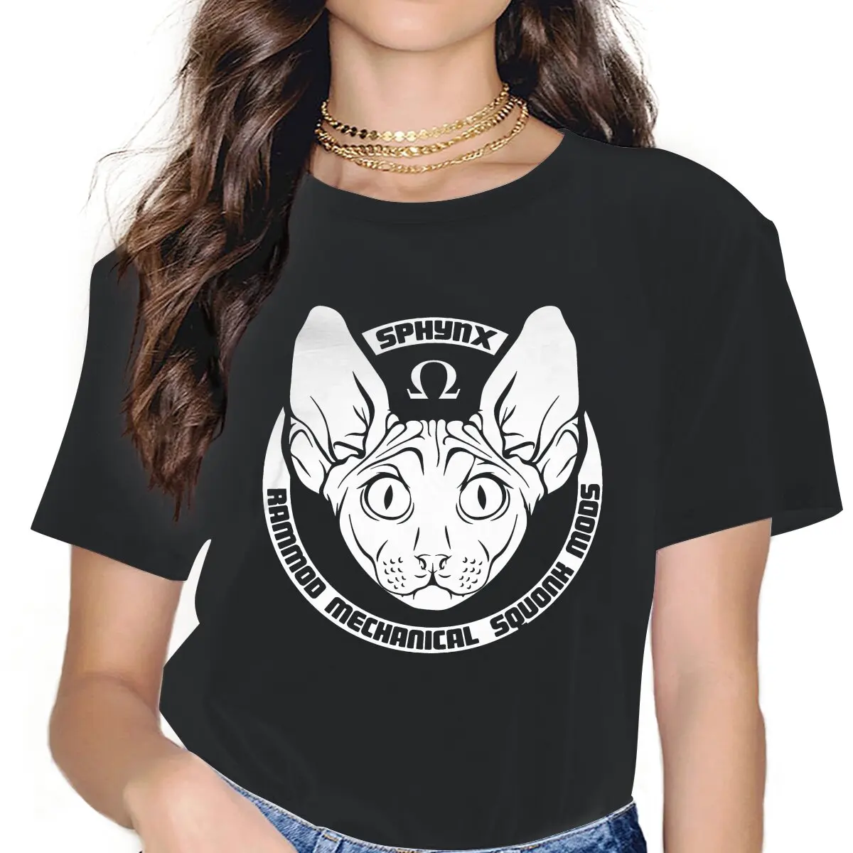 Women Rammod White Profile T Shirts Sphynx Hairless Cat Cute 100% Cotton Clothes Novelty Short Sleeve Round Collar Tee Shirt
Women Rammod White Profile T Shirts Sphynx Hairless Cat Cute 100% Cotton Clothes Novelty Short Sleeve Round Collar Tee Shirt