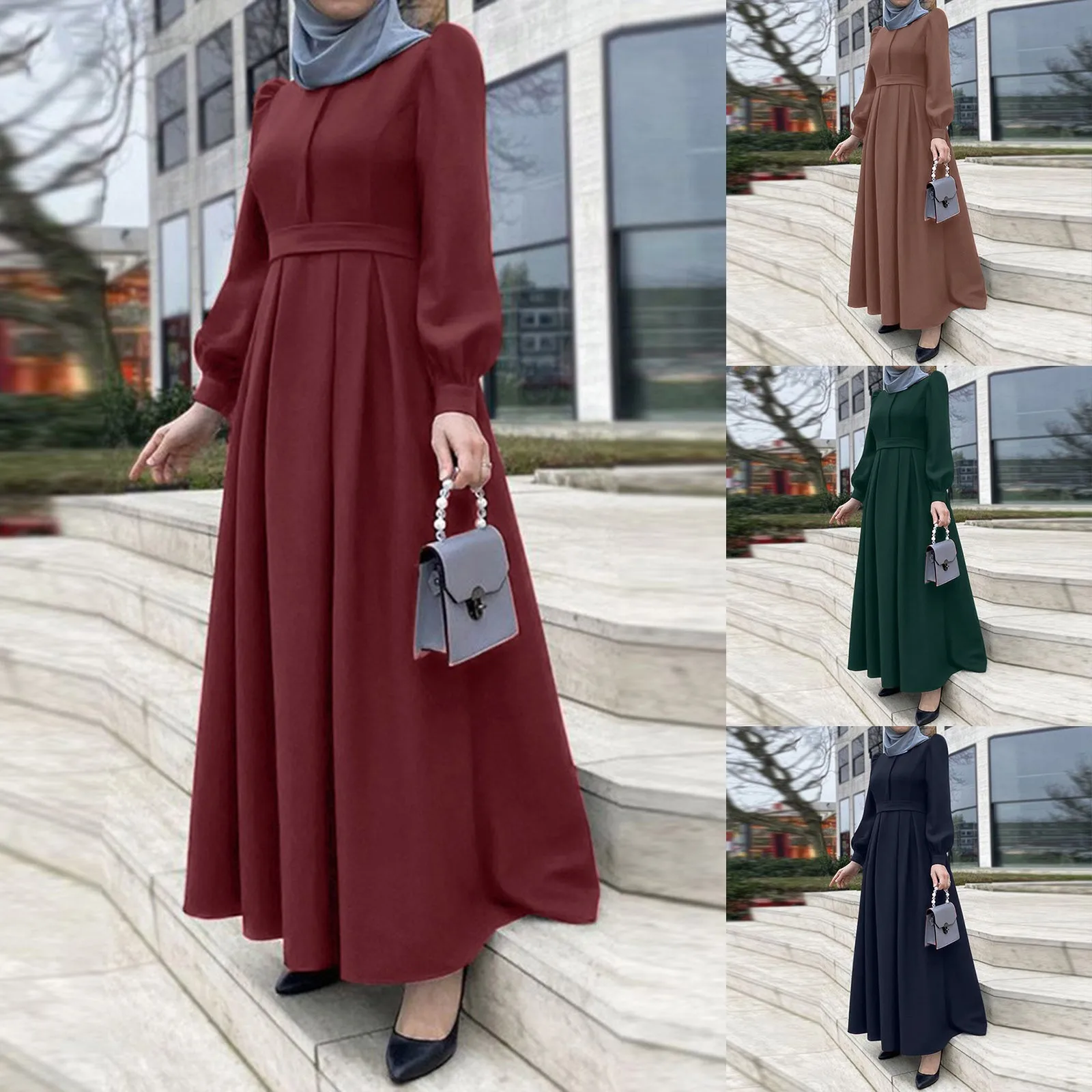 Women Bohemian Polka Dot Print Muslim Dress Long Sleeves Islamic Prayer Clothes Womens Casual A Line Dresses
Women Bohemian Polka Dot Print Muslim Dress Long Sleeves Islamic Prayer Clothes Womens Casual A Line Dresses