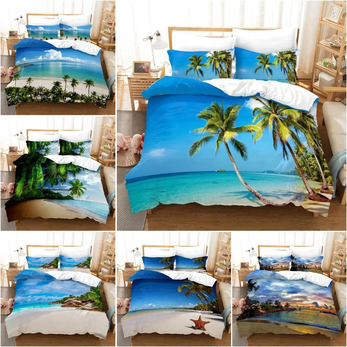 Ocean Duvet Cover Set Summer Beach Decor Hawaiian Vacation Style Bedding Set Palm Trees Tropical Nature Sea Theme Quilt Cover
Ocean Duvet Cover Set Summer Beach Decor Hawaiian Vacation Style Bedding Set Palm Trees Tropical Nature Sea Theme Quilt Cover