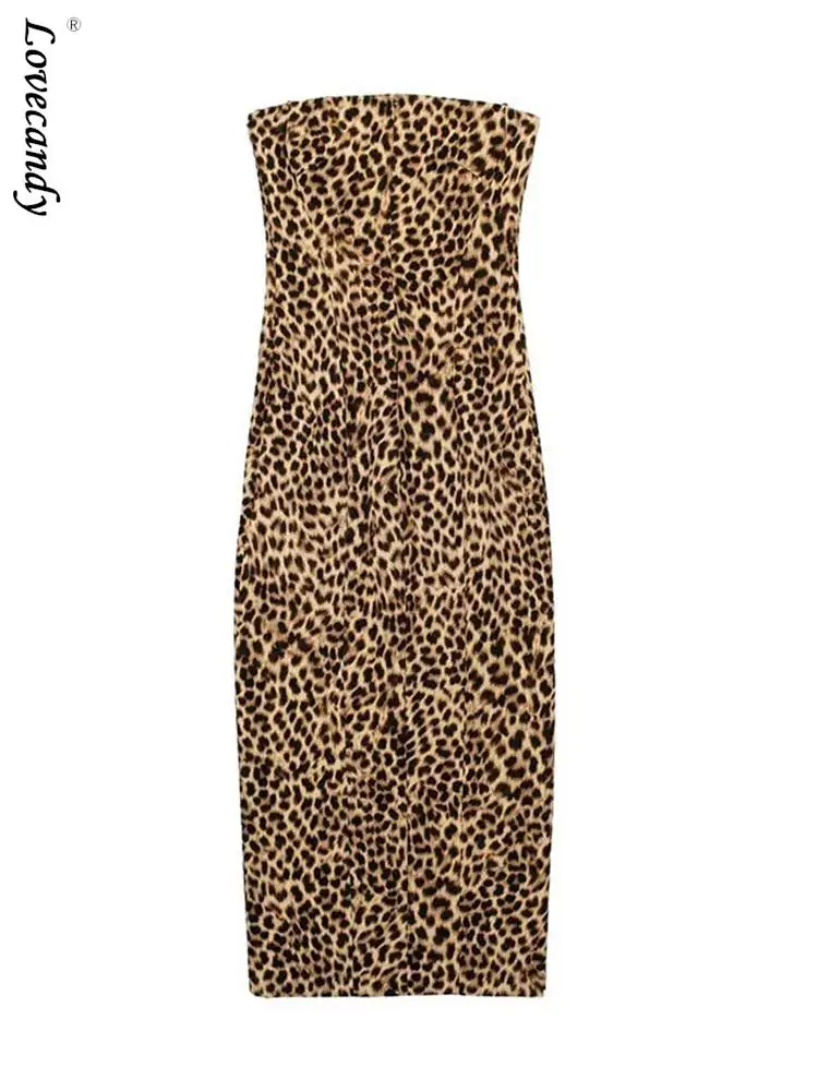 Sexy Leopard Print Off Shoulder Strapless Slim Midi Dress Women Female Straight Back Zipper Split Club Party Vestidos 2023 New
Sexy Leopard Print Off Shoulder Strapless Slim Midi Dress Women Female Straight Back Zipper Split Club Party Vestidos 2023 New